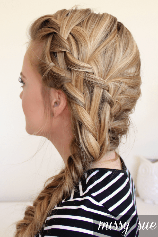 Double Waterfall Braid And Fishtail Side Braid Braids For Long Hair Double Waterfall Braids Twist Ponytail